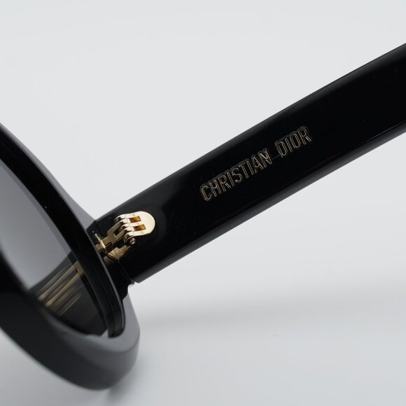 Dior DIORSIGNATURE R1U 10A0 Sunglasses Black Round Frame, Smoke Lenses main image 5